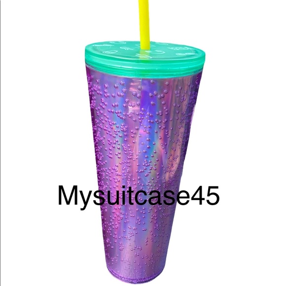 Starbucks 2022 Summer Back To School Purple Bubble Emoji 24 oz Cold Cup Tumbler - Picture 2 of 4